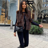 Women’s Brown Faux Fur Waistcoat