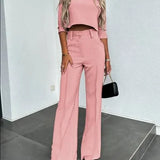Women’s Modern Matching Top and Trousers Tailored Two‑Piece Set