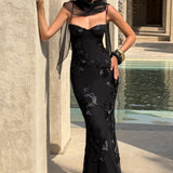 Floral Corset Maxi Dress for Wedding Guests