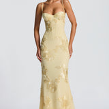 Floral Corset Maxi Dress for Wedding Guests