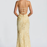 Floral Corset Maxi Dress for Wedding Guests