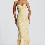 Floral Corset Maxi Dress for Wedding Guests