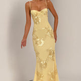 Floral Corset Maxi Dress for Wedding Guests