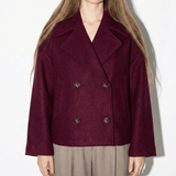 Women’s Pointed Lapel Cropped Jacket – Smart Double‑Breasted Style