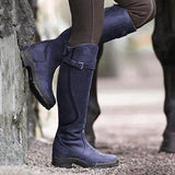 Women’s Knee-High Waterproof Riding Boots with Buckle Strap